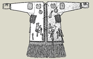 Парка нганасанского шамана, вид спереди. Опубл.: Shamanism in Siberia. Budapest, 1978, р. 317 и 319