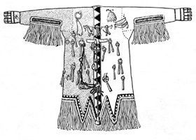 Парка нганасанского шамана, вид сзади. Опубл.: Shamanism in Siberia. Budapest, 1978, р. 317 и 319.